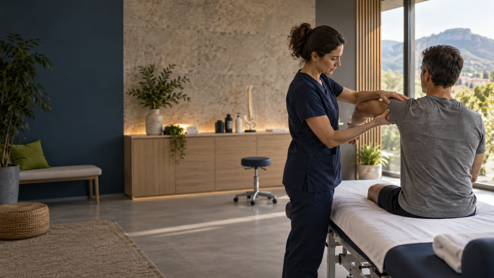 Sessió personalitzada de fisioteràpia en un espai modern i tranquil